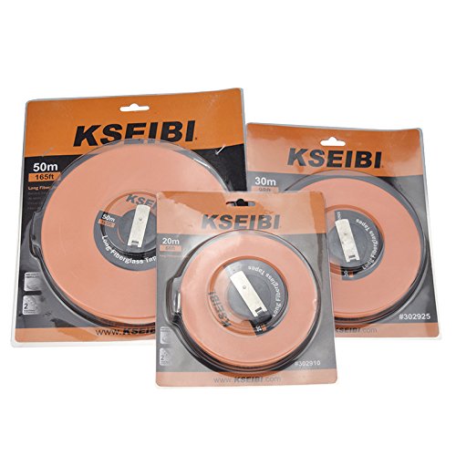Image of KSEIBI 302925 Long Fiberglass Tape Measure Double Face Printing Inch /Metric for Construction Work (100ft / 30m)