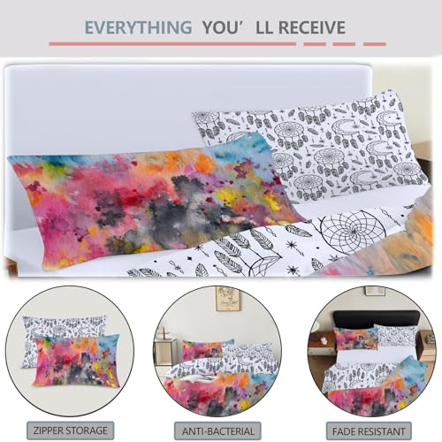 Housse de couette 200x200 cm multicolore respirante avec fermeture éclair