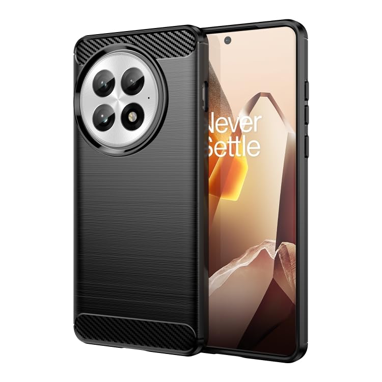 Image of NPRC Hybrid Ultra Slim Protective Case TPU Non-Slip Carbon Fiber Texture Shockproof Case Cover for Oneplus 13R - Black