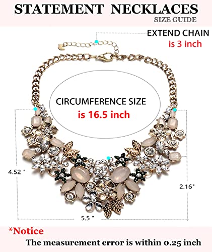 Womens Statement Necklaces Flower Chunky Necklace Floral Bib Necklaces4