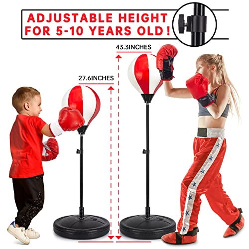 Punching Bag for Kids Included 2 Pack Boxing Gloves, Boxing Toy Sets with Height Adjustable Stand for Boys, Sports Gifts for Boys & Girls Age 5,6,7,8,9,10 Years Old - Image 4