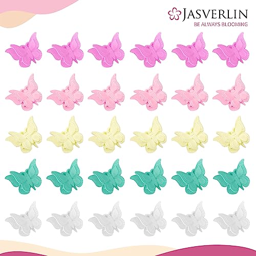 JASVERLIN Butterfly Hair Clips Colorful, Girls Cute Mini Small Hair Claw Clips - Image 2