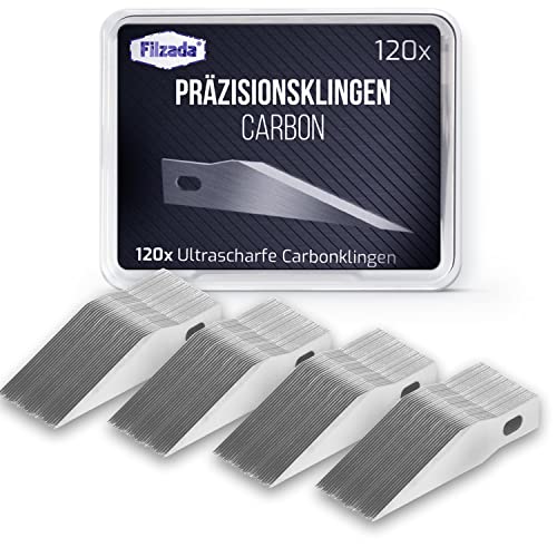 Filzada® 120 lame scalpel - lames de cutter de précision/lames de couteau modelisme/lames de rechange pour bistouri - Lame extra tranchante incluse une...