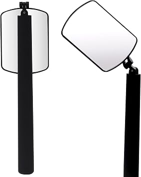Flexible Large Square Lash Mirror, 260Rotation Folding Portable Eye Mirror for Eyelash Extensions, Adjustable for Easy Check, Lash Extension Supplies and Tool for Lash Techs, Black
