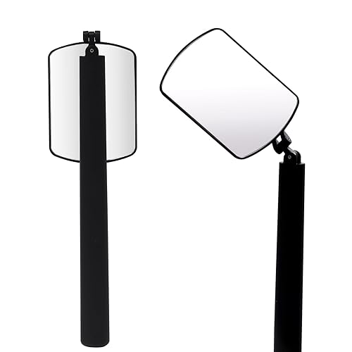 Miuffue Espejo de pestañas cuadrado grande flexible, con rotación de 260, espejo de ojos portátil plegable para extensiones de pestañas, ajustable