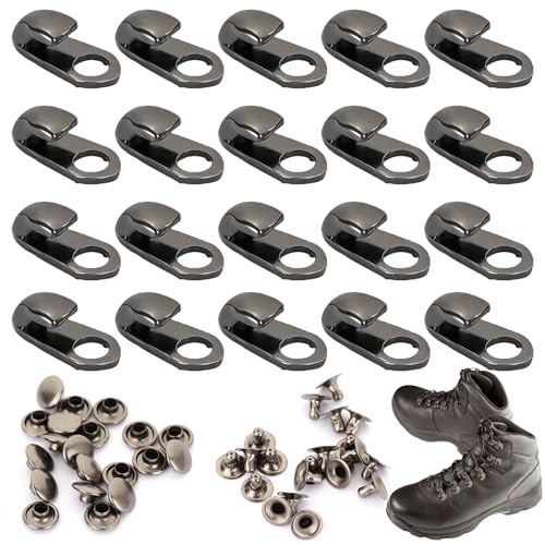 20 Stück Schuhhaken, Schnürsenkel Haken, für Camp Hike Klettern Reparatur Schuhe Schnallen Zubehör Für DIY Schuhdekoration Und Reparatur Einfache Installation Für Stiefel Und Schuhe （Messing）