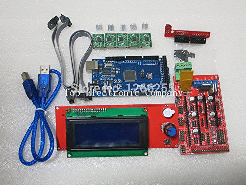 Image of 1Pcs Mega 2560 R3 + 1Pcs Ramps 1.4 Controller + 5Pcs A4988 Stepper Driver Module +1 Pc Ramps 1.4 2004 LCD Control For 3D Printer Kit