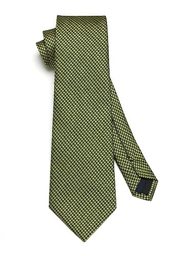 Image of HISDERN Mens Ties Solid Color Tie and Pocket Square Set Classic Woven Formal Neckties & Handkerchief Wedding Party