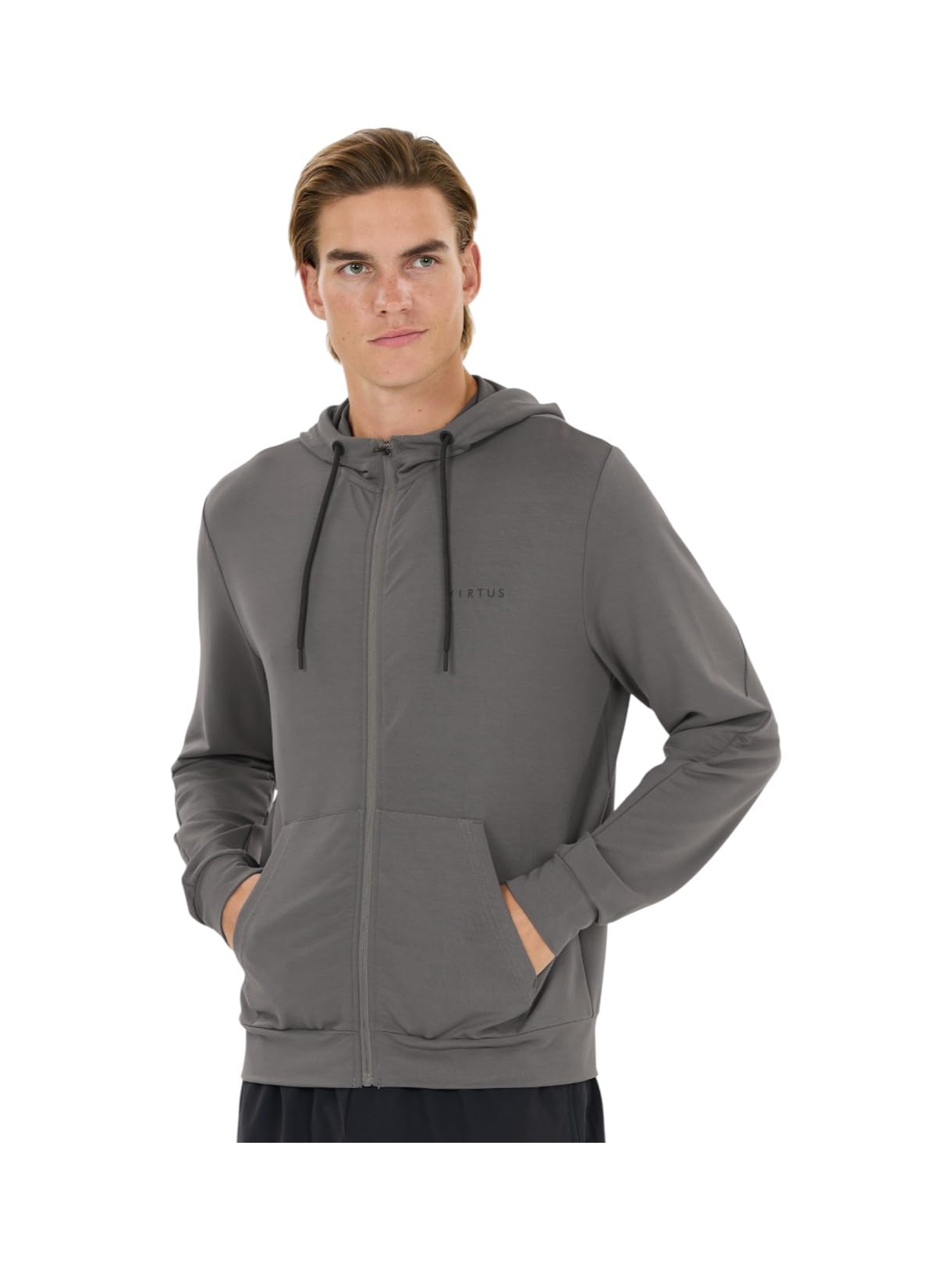 VIRTUS Brent V2 - Sudadera con capucha para hombre con alto porcentaje de viscosa, transpirable, cómoda e ideal para el día a día, deporte y estilo urbano.