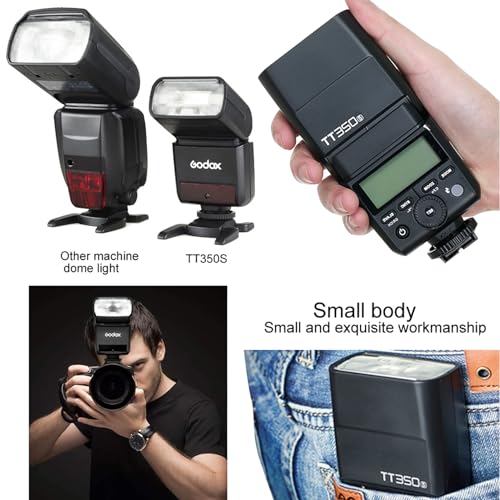 Image of Godox TT350S Flash for Sony Camera, 2.4G GN36 TTL Mini Camera Flash Speedlite HSS 1 /8000s, Approx.210 Full Power Flashes, External Flash for Sony a7RII a7R a350 a6000 a9 a9III a6400 a6500 etc