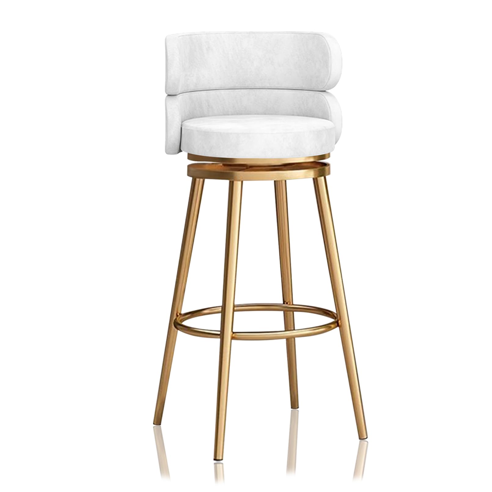 Tabouret de bar en velours blanc pour îlot de cuisine moderne chic