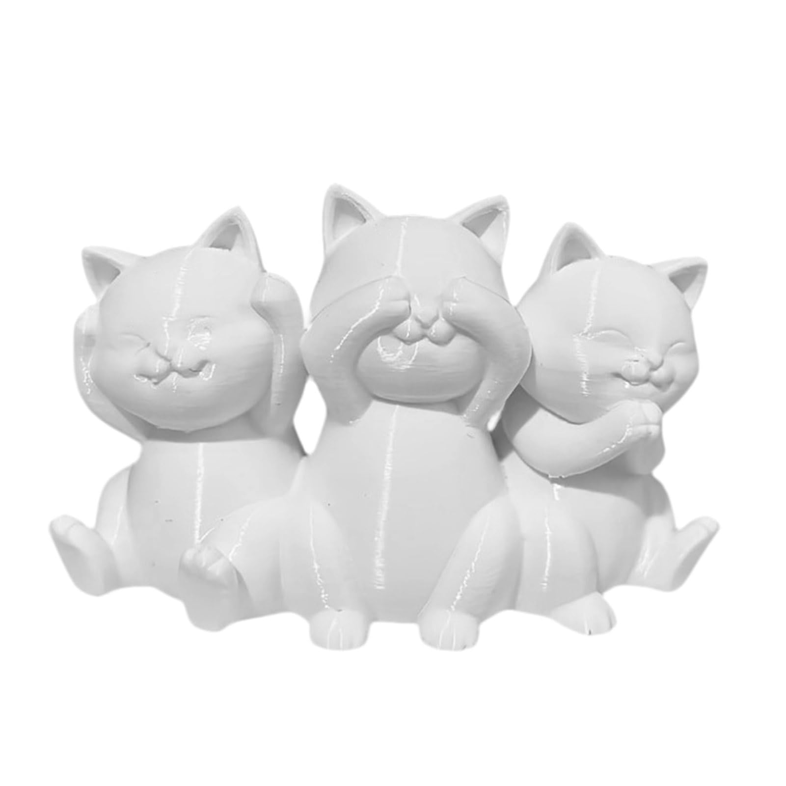 Pasisuu Minimalist Cat Figurine, 3D Printed Statue for Desk Decor
