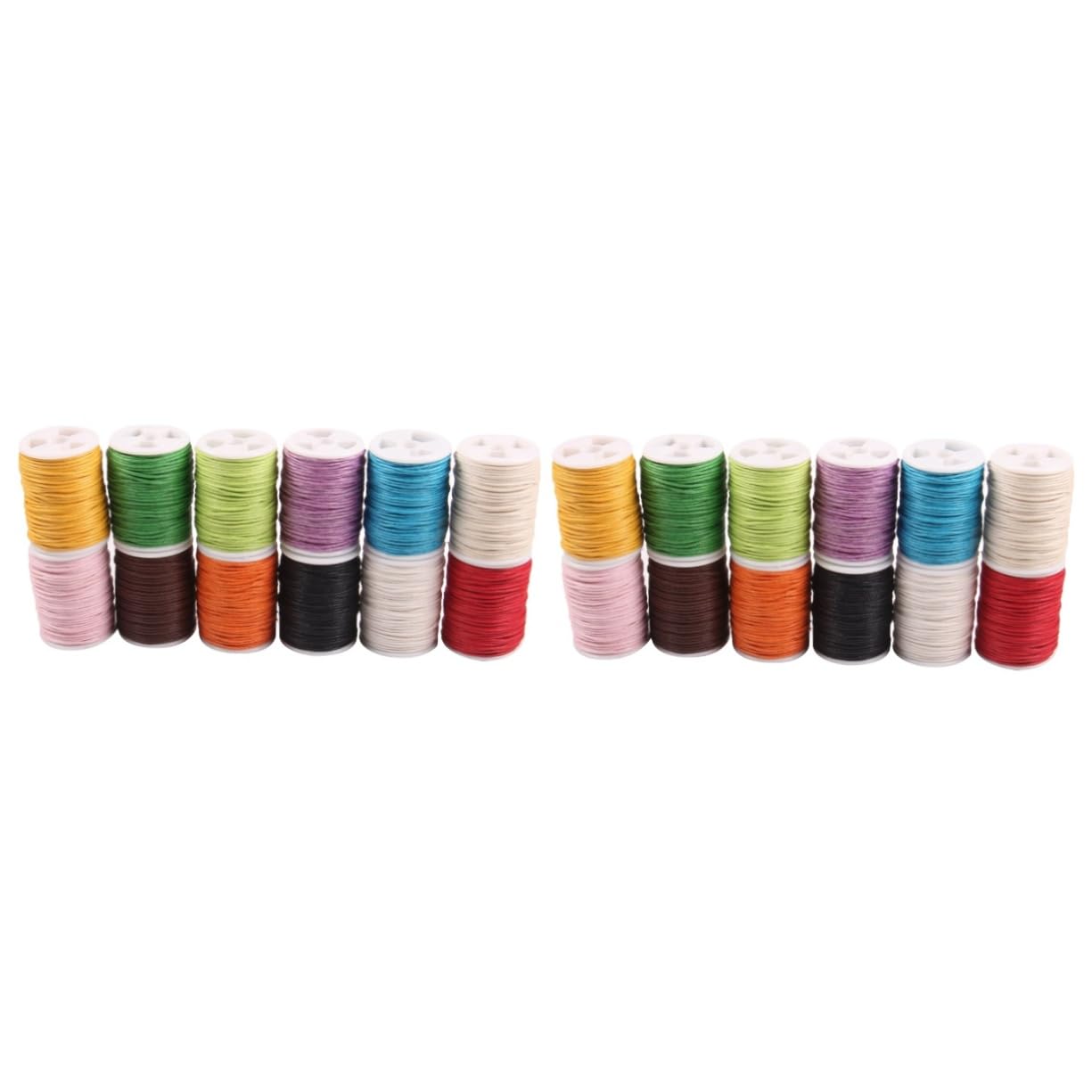 SHINEOFI 24 Piezas hilo de cera para cuero cuerdas de poliéster encerado joyas coloridas hilos de coser cuerda de tejer cordón de tejer Pulsera Cuerda trenzada cuerda de cera