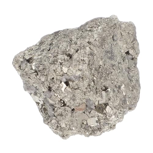 Luxshiny Mineral Gemstone Ornaments Stone Specimen Teaching Meteorite Specimen Stone Meteorite Specimen Meteorite Ornament Irregular Meteorite Specimen Stone Cluster Chalcopyrite Silver