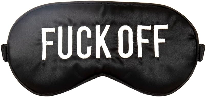 FISURA – Funny Eye mask F*ck Off. Black Blackout Sleep mask. Original Travel mask. Blocks Light. Material: Polyester. Dimensions: 7.87 × 3.94 in