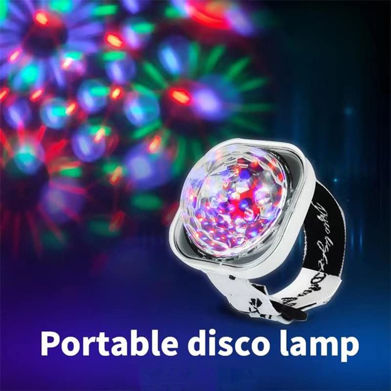Lancoon Disco Ball Light, Wearable Mini Portable LED Lamp Night Strobe Watch Bracelet USB Charging Voice Controlled with Suction Cup for Kid Party Car Dancing DJ Club(Blue)