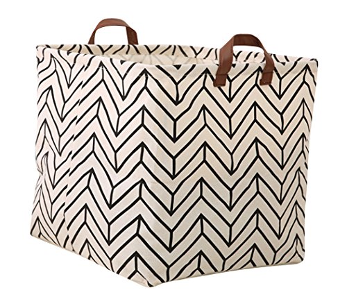 LANGYASHAN Square Storage Bins Waterproof Canvas Kids Laundry/Nursery Boxes for Shelves/Gift Baskets/Toy Organizer/Ba
