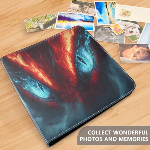 Álbum de Fotos Adhesivo DIY Scrapbook Álbum Ojos de Dragón Fuego 3 Anillas 40 Páginas 8x10 para Memorias miniatura 5