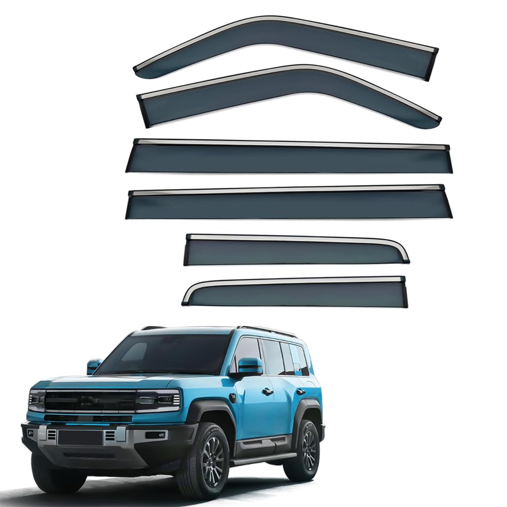 Qoemrhelt 6Pcs 4Pc Set In-Channel Wind Deflectors, For Denza B5 2025 2026 Window Visors Rain Guards Vent Visors Rain & Sun Protection,Car Accessories,