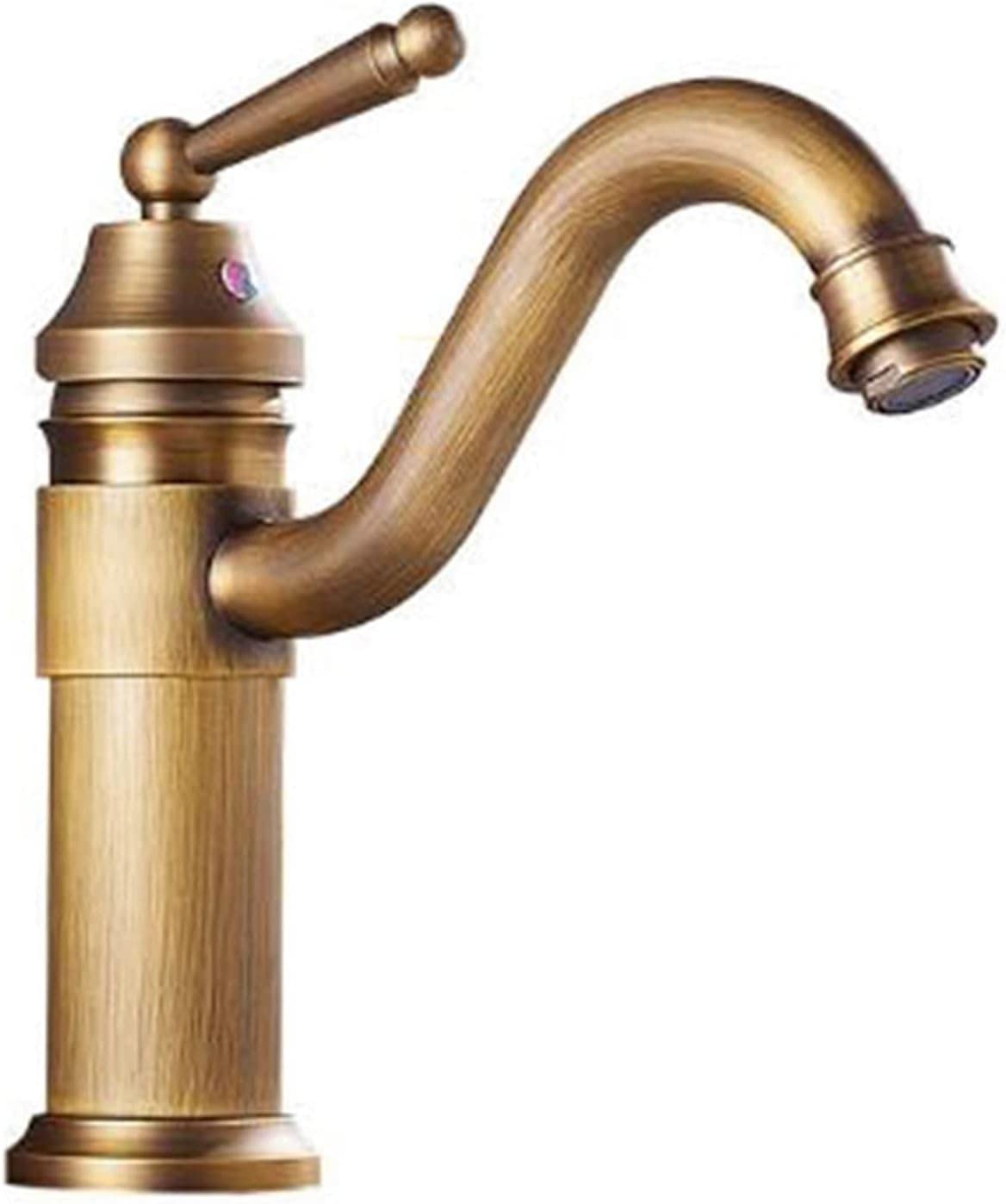 COSZWQDP Faucet for Bathroom Sink hot and Cold Water Antique Bronze Brass Single Hole