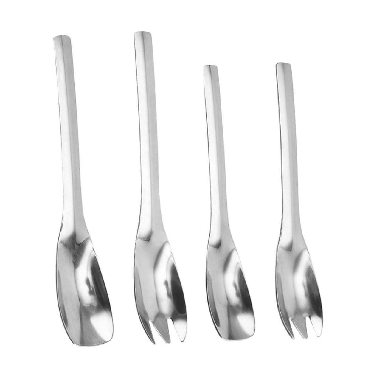 Unomor 1 Set Salad Fork Salad Serving Utensil Salad Utensils Cartoon Pattern Spoons Mini Scoop Salad Spork Mini Supoon Spoons Mini Coffee Spoons Silver Stainless Steel