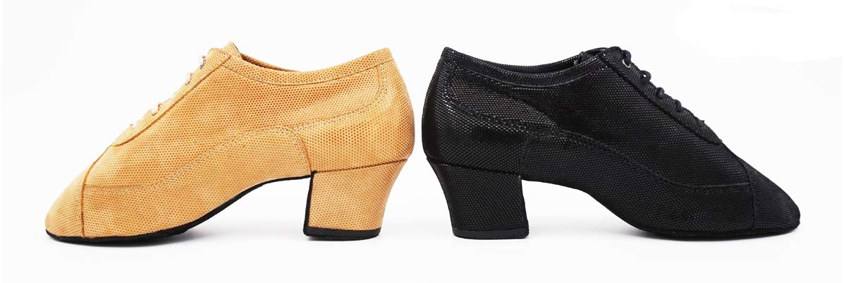 Portdance Damskie buty do tańca PD705 - skóra welurowa czarna - Made in Portugalii