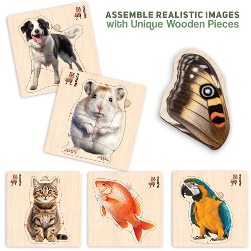 Quokka Toddler Educational Toys for 1 2 3 Years Old Boys and Girls, Animals Montessori Jigsaw Wooden Puzzles for Kids - Image 4