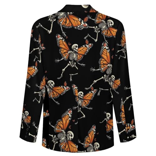 Skull Gothic Butterfly Men's Blazer Printed Button Suit Jacket Slim Sport Coat Blazers4