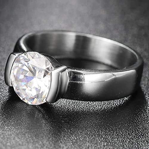 Jude Jewelers Stainless Steel Classic Plain Solitaire Style Wedding Band Statement Proposal Engagement Anniversary Promise Ring4