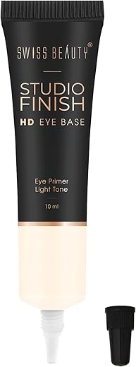 Swiss Beauty Studio Finish HD Eye Base | Weightless Primer for Eyes, Increase Eyeshadow Stay Time |Primer for Eyelids | Shade- Light, 10ml