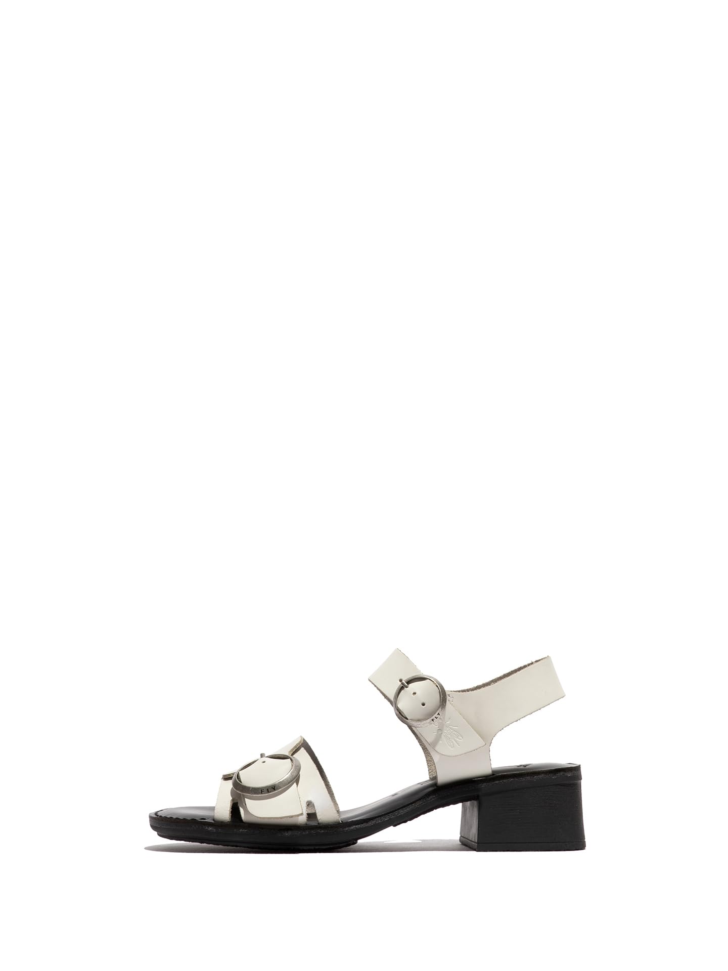 Fly London EBLI238FLY Women's Sandal, White/black