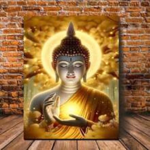 Impression sur toile Bouddha doré tableau mural avec châssis 80x120