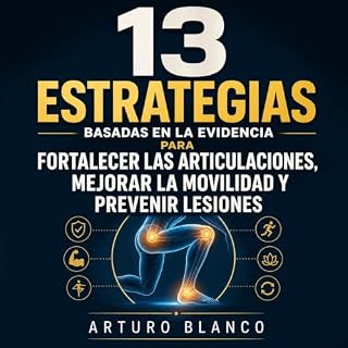 Diseño de la portada del título 13 estrategias basadas en la evidencia para fortalecer las articulaciones, mejorar la movilid