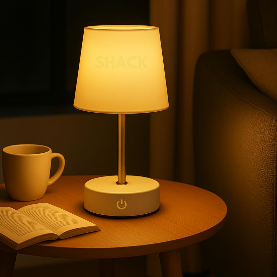 Abajur de Mesa LED Luminária Recarregável Toque Sensível, Portátil sem Fio, Design