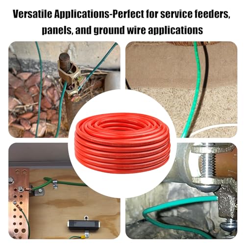 Image of XRDS -RF 3 Gauge THHN Wire, 100FT Red Stranded Copper Electrical Wire, 600V, Heat & Oil Resistant, Nylon Sheath Building Wire for Indoor /Outdoor Use