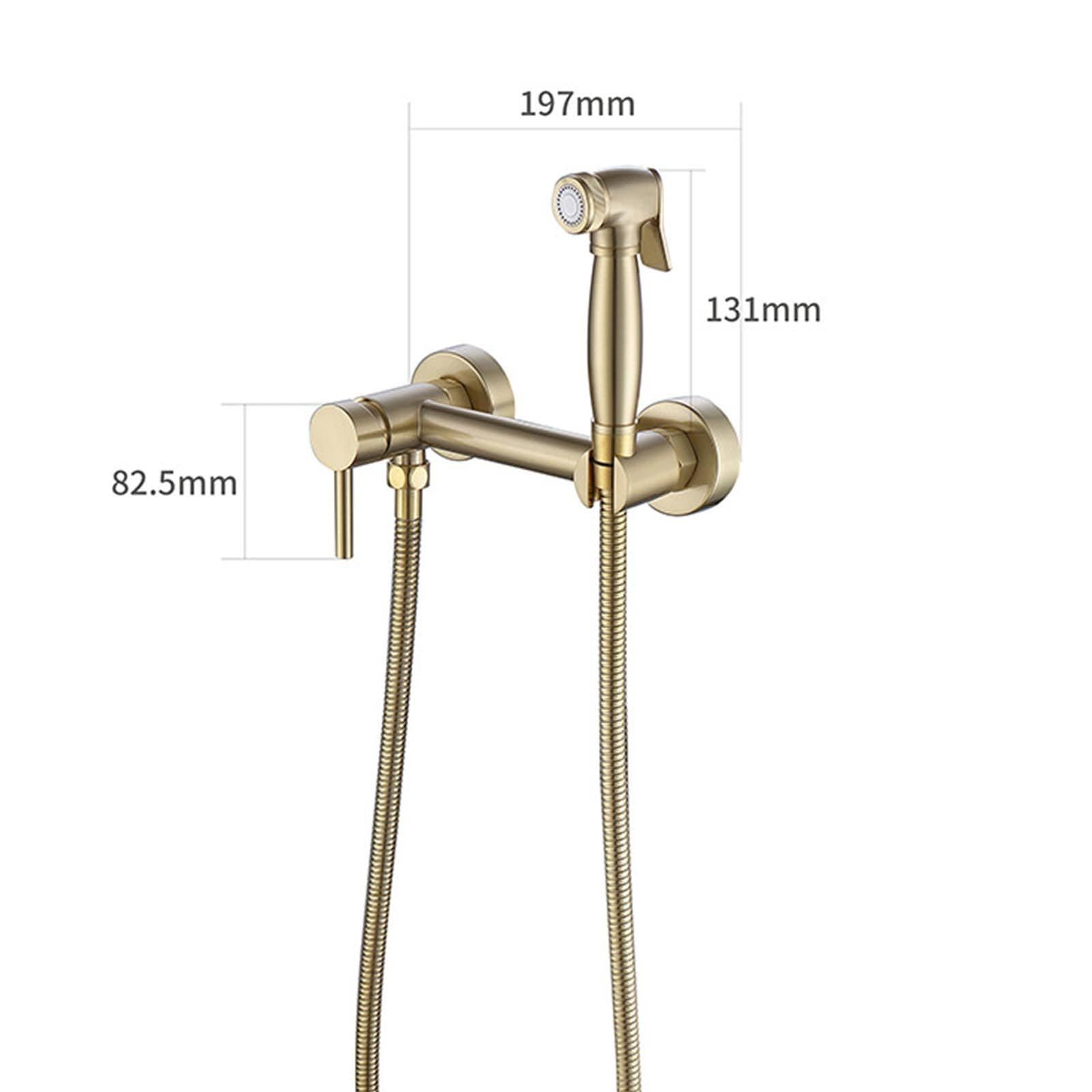 Ducha Bidet para WC Latón Ducha Bidet Caliente o Frío Ducha Higienica para WC con Manguera de Acero Inoxidable de 1,5 m Grifo Bidet para WC Simple Grifo WC para Limpieza de Bebé/Mujer