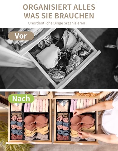 ORLISA Drawer Organisers, Drawer Dividers for Clothes Set of 7, 3 Size Foldable Baby Drawer Organiser, Stay Organised - Image 2