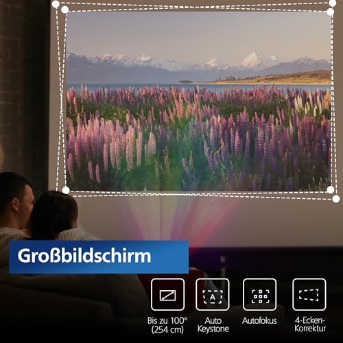 Philips, Neopix 450 Smart, Heimkino-Beamer, Full HD 1920 x 1080p, 500 Lumen, Google TV, LED-Lichtquelle, Spiegelmodus, WLAN 6, Stereo-Sound 2 x 5 W, Schwarz