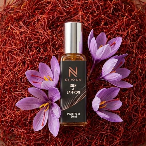 Image of Silk & Saffron Luxury Parfum for Men | Woody Amber Fragrance | Pocket Size Travel Perfume | Perfect for Special Occasions & Evenings