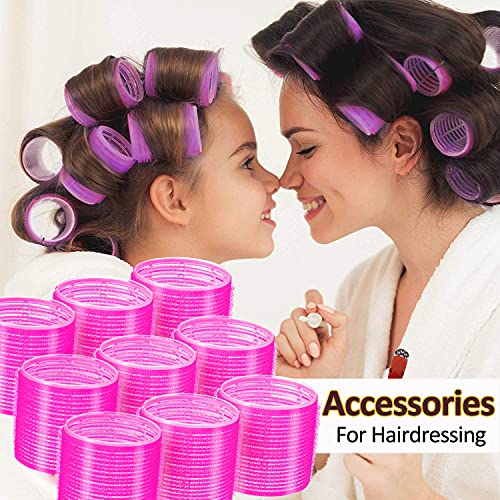 Super Jumbo Hair Rollers, 12 Pack Self Grip Salon Hairdressing Curlers, Hair Curlers Sets, DIY Curly Hairstyle for Long Hair , Colors May Vary, Jumbo Plus