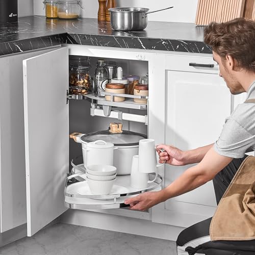 VEVOR Swing Right Blind Corner Cabinet, Pull Out Organizer for 36 inch Width Blind Cabinet, 2 Tier Height Adjustable Swing Tray, Soft Close Kitchen Cloud Organizer, Right Open by VEVOR - Image 8
