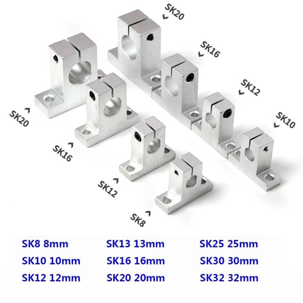 4 Piezas SK8 SK10 SK12 SK16 SK20 SK25 SK30 Soporte De Eje De Riel De Cojinete Lineal De 8 Mm For Mesa XYZ CNC Router SH8A Pieza De Impresora 3D(SK30 30mm)