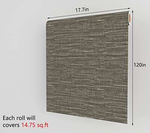 Decotalk Grasscloth Wallpaper Grass Cloth Wallpaper Grasscloth Peel And Stick Wallpaper Textured 17"X120" Seagrass Wallpaper For Bedroom Grasscloth Contact Paper Removable Faux Grasscloth Fabric #TOP7