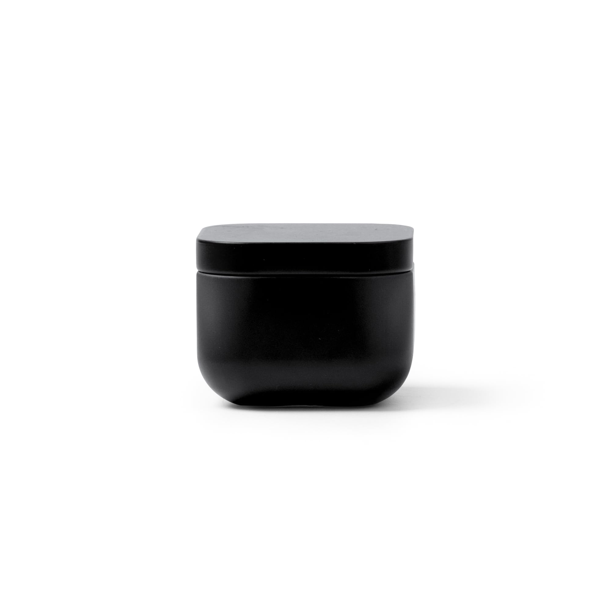 Vela aromática ecoamigable en caja metálica con cera natural y aroma a lavanda (Negro)