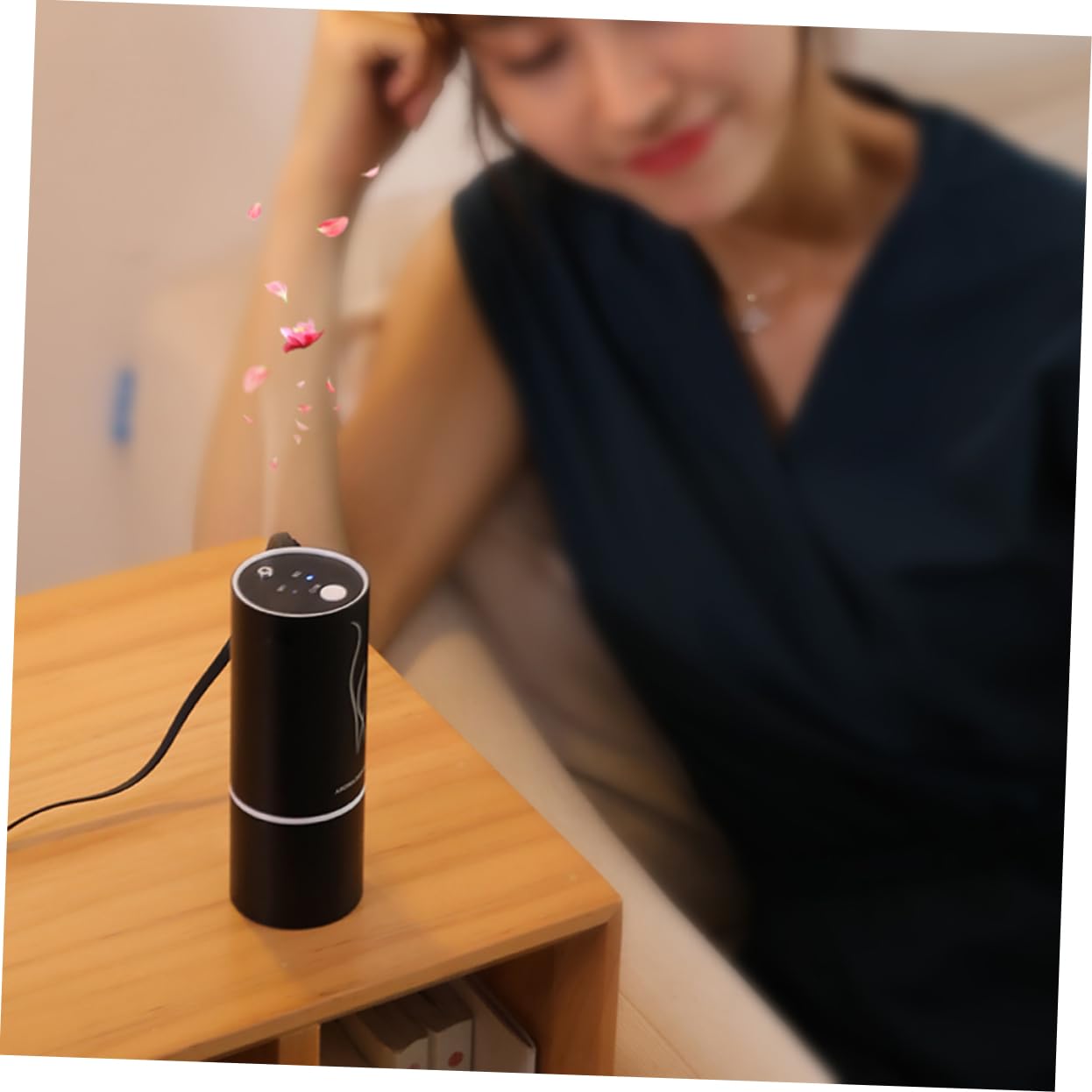 Tragbarer Kleiner USB Aroma Diffusor für Ätherische Öle 20ml Schwarz