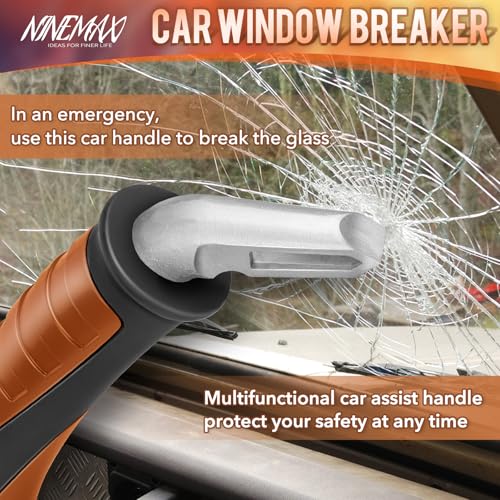 NINEMAX Ausstiegshilfe Auto Einstiegshilfe Auto Senioren,2 Stück Haltegriff für Car Zum Aussteigen, Einfach zu Benutzen für Behinderung Schwangere(Schwarz/Orange)