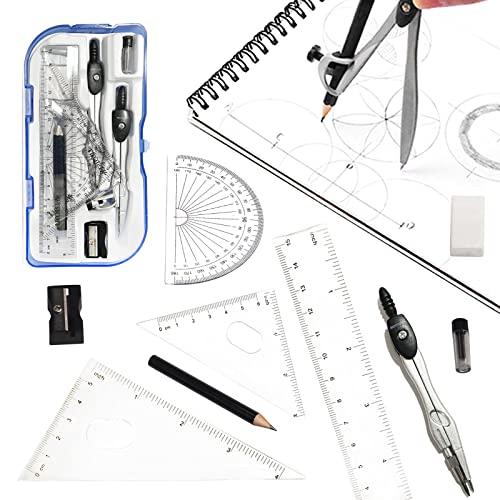 Geometry Math Kit Set Compass and Protractor Set School Drawing...