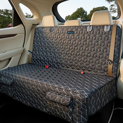 Meginc Back Seat Dog Car Seat Cover, Waterproof Car Seat Protector for Cars SUVs Trucks, Heavy Duty Non-Slip Split Bench, Dog & Kid Proof, Easy Clean, (54" W)
