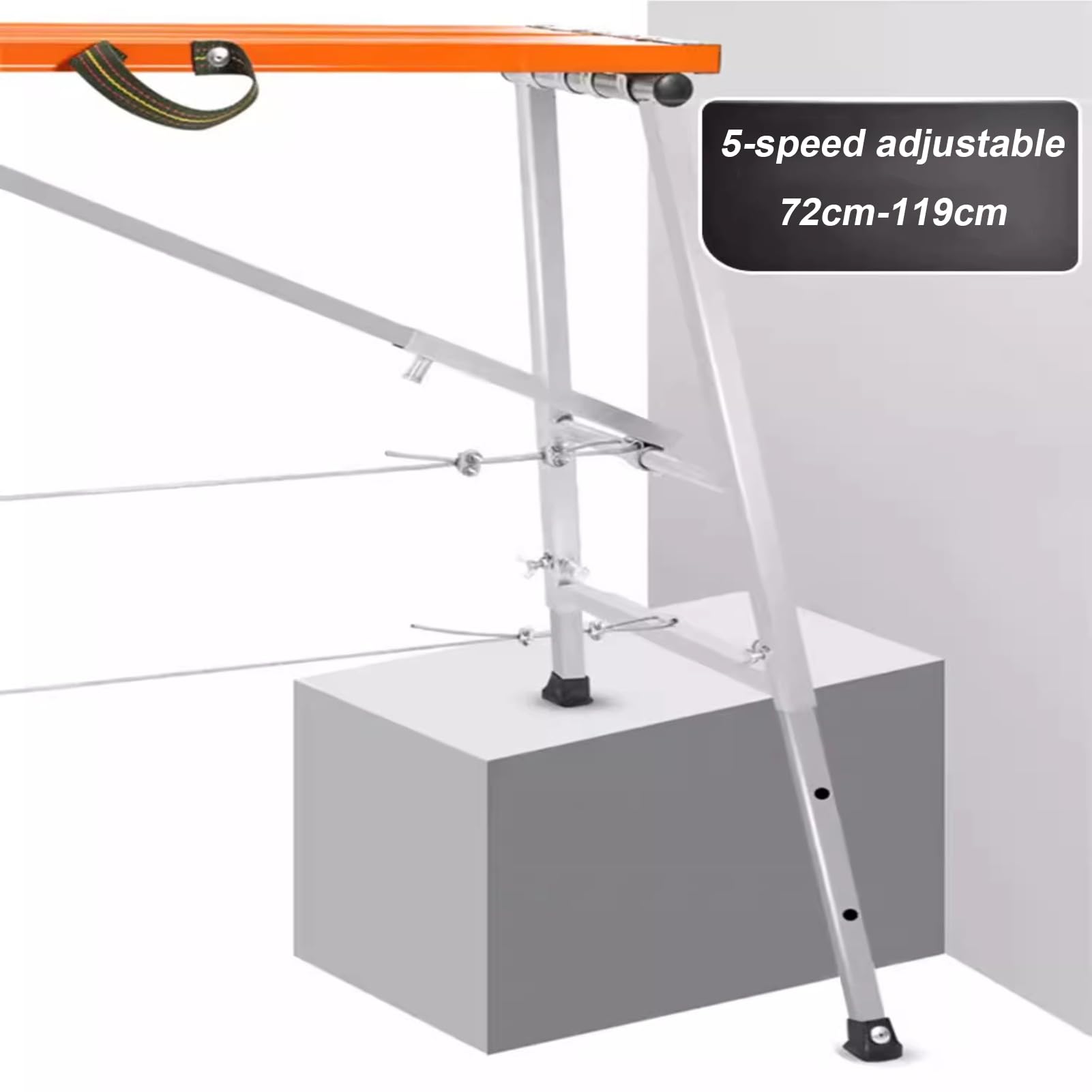 Plataforma de Trabajo de Aluminio, 120 x 27 cm | Altura Ajustable, Escalera de Acero de Aleación Plegable, Andamios para Cocina Baño Camping