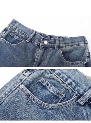 Men's High Street Big Pocket Work Jeans Loose Wide Leg Straight Pants2